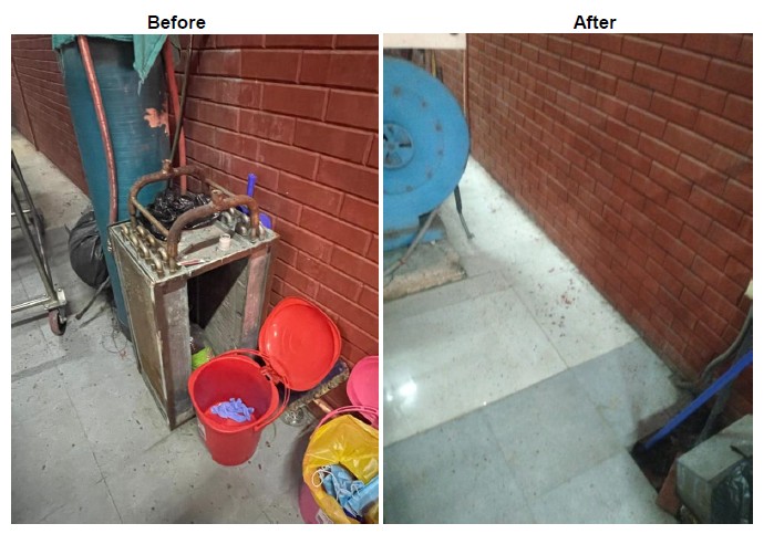 Before and after disposal of Condemned articles ESIC Hospital, Bibvewadi, Pune